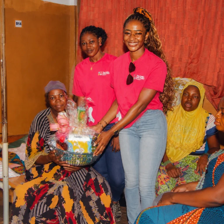 Gift basket donation in a warm room